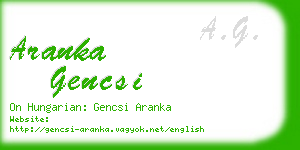 aranka gencsi business card